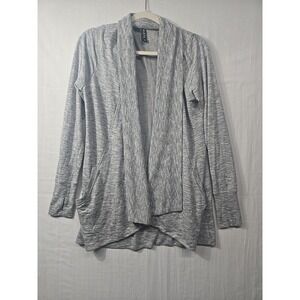 Athleta Pranayama Gray Open‎ Front Cardigan Women Medium Thumbholes Relax